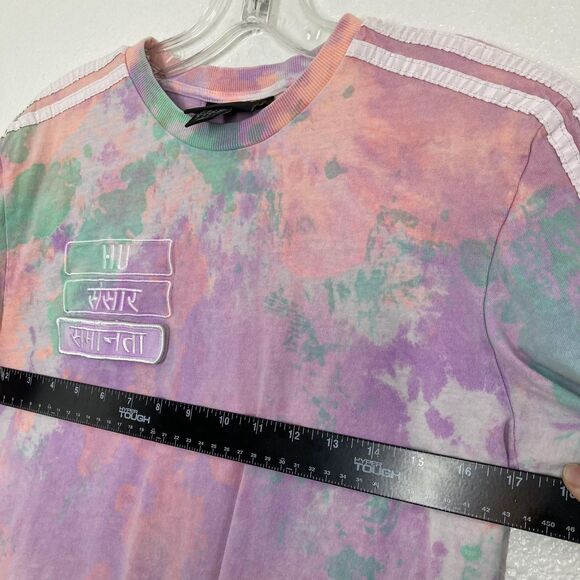 Adidas Pharrell Williams Shirt Mens Small Tie Dye Pastel HU Holi 3-Stripes Globe - Picture 8 of 13